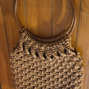 Elegant Brown Woven Tote Bag